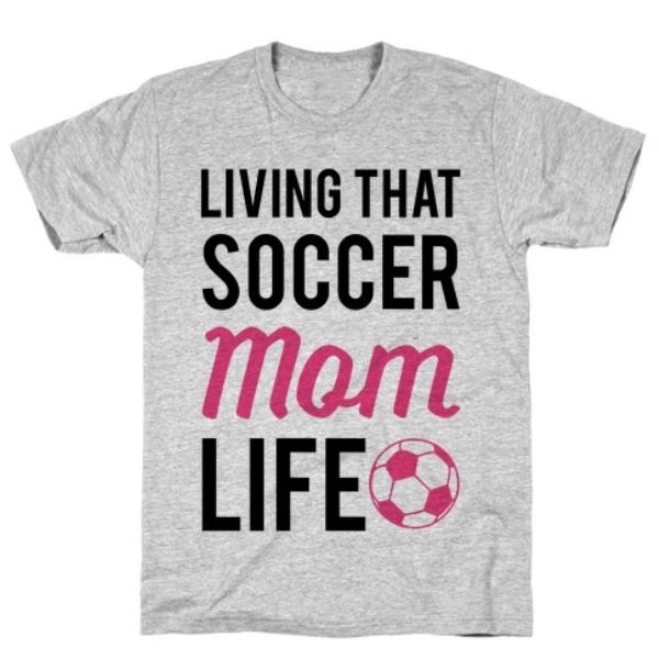 LIVING THAT SOCCER MOM LIFE GREY T-SHIRT