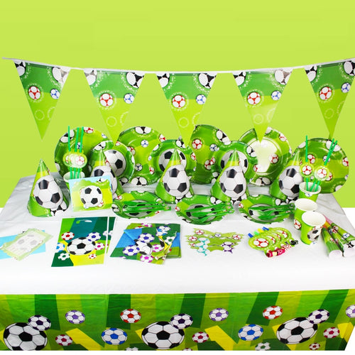 Football Party Supplies Soccer Theme Plate Cup Straw Birthday Decoration Tableware Party Supplies